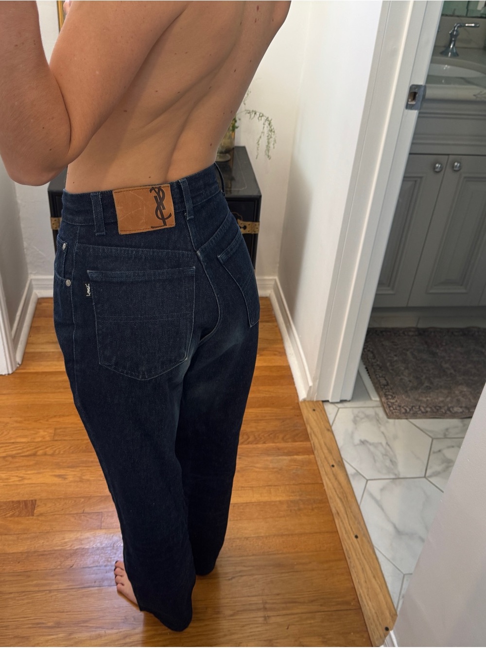 Vintage Yves Saint Laurent YSL Dark Wash High Rise Jeans Size 27 Fits 24